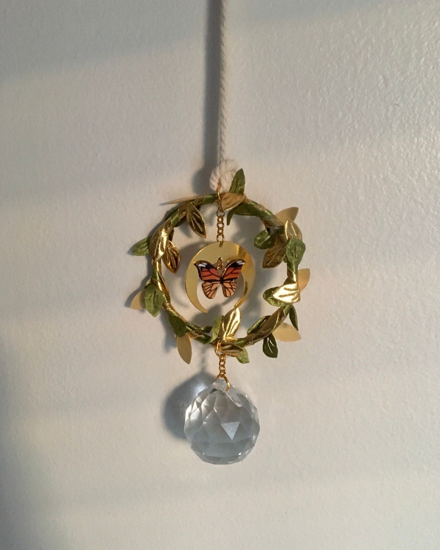 Monarch Butterfly Crystal Suncatcher Wall Decor Car Accessory