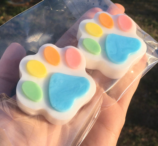 Rainbow Paw Print Soaps