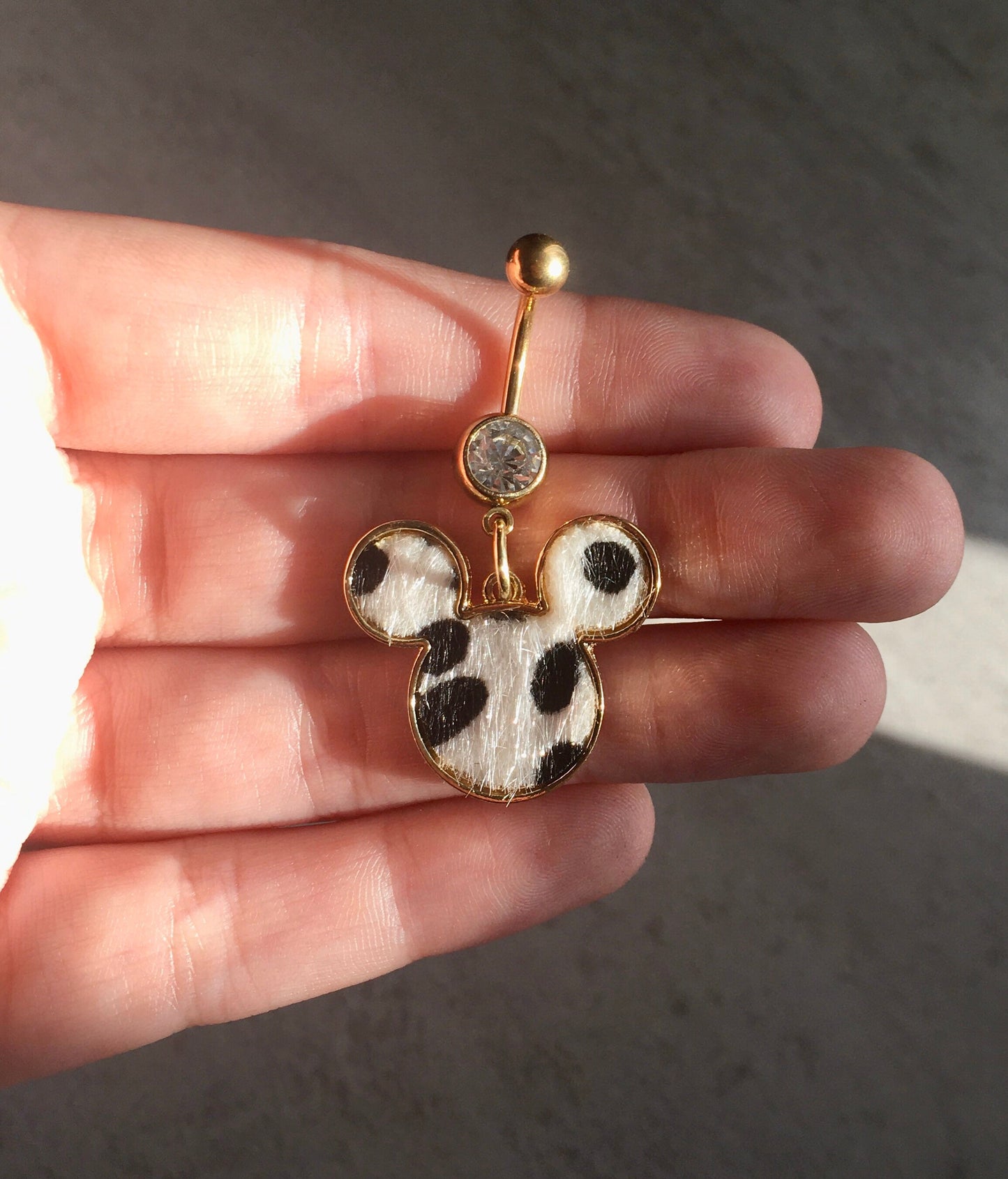 Faux Fur Mickey Fashion Belly Button Ring