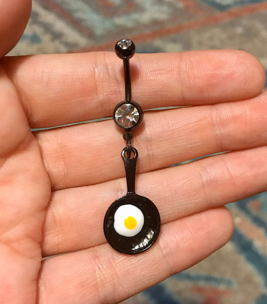 Skillet Fried Egg Belly Button Ring