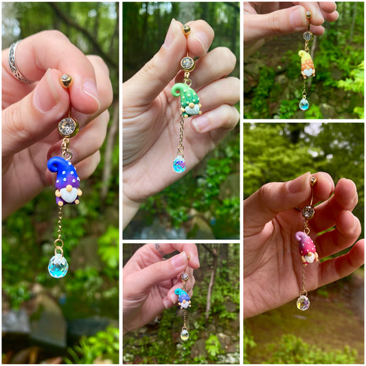 Mini Garden Gnome Belly Button Rings