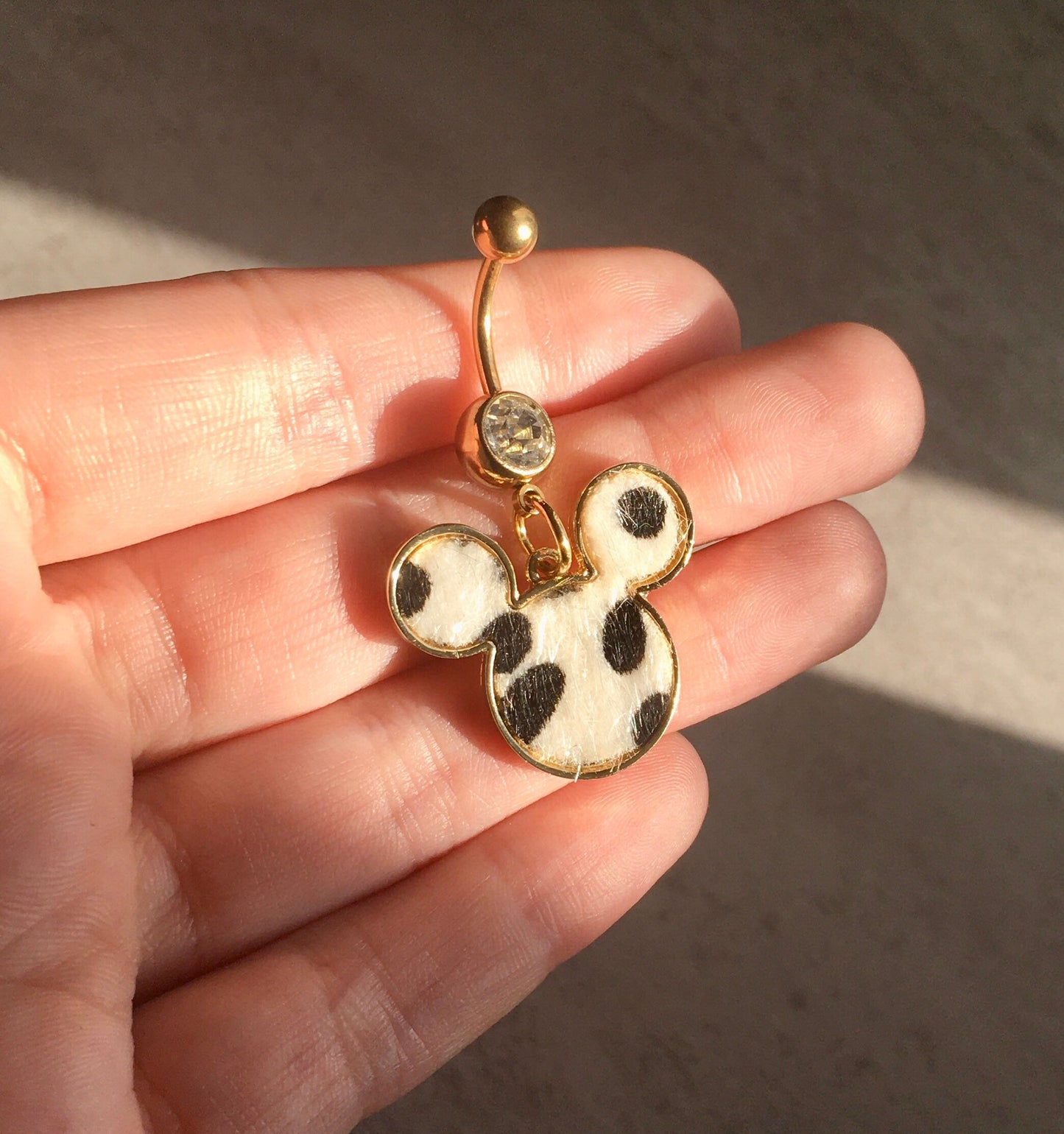 Faux Fur Mickey Fashion Belly Button Ring