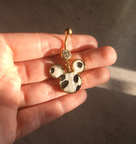 Faux Fur Mickey Fashion Belly Button Ring