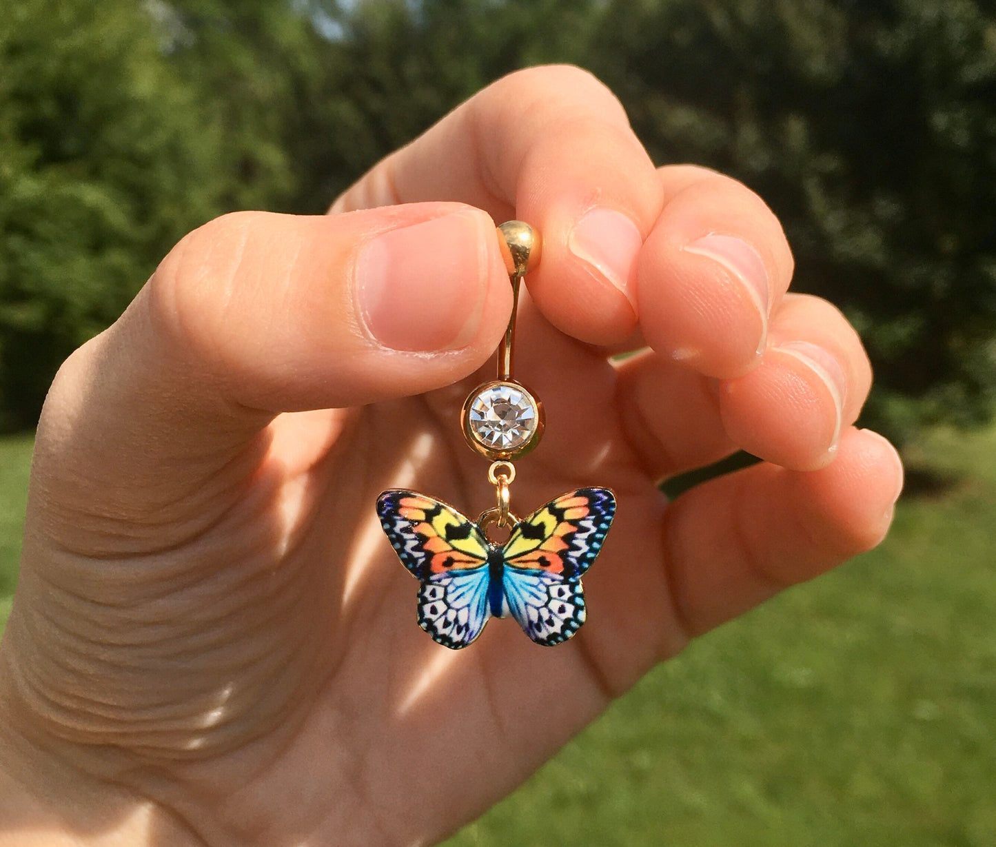RARE Butterfly Belly Button Ring